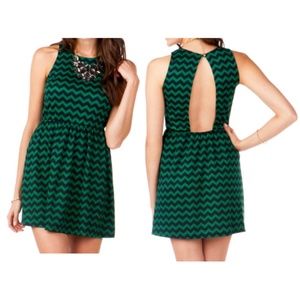 Chevron Dress Size Small Green and Navy Small